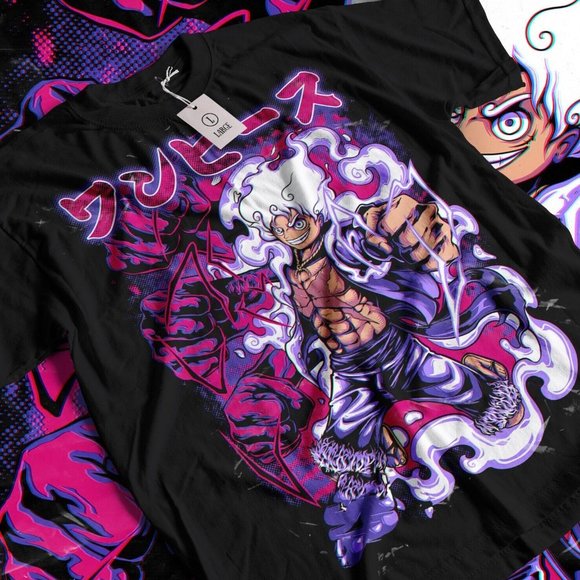 One Piece- Monkey D Luffy Gear 5 Anime Manga Unisex Tshirt T-Shirt Tee ALL SIZES - Picture 1 of 1